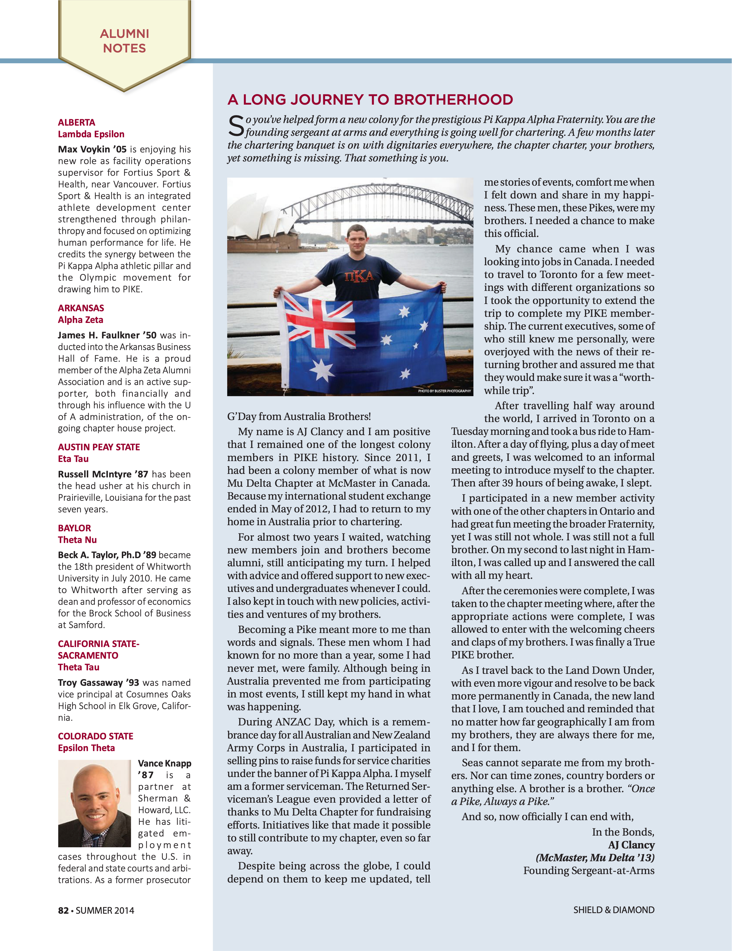 Alumni Notes, Summer 2014